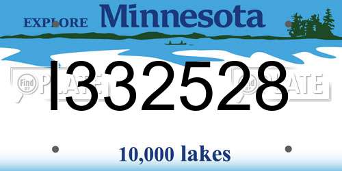 I332528 Minnesota License Plate
