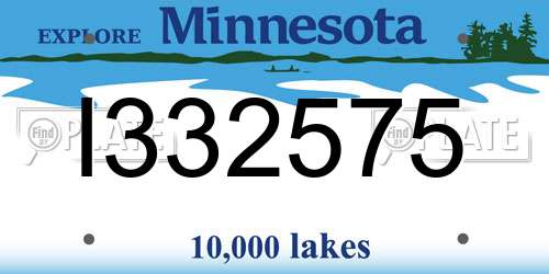 I332575 Minnesota License Plate