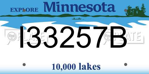 I33257B Minnesota License Plate