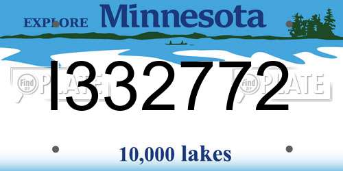 I332772 Minnesota License Plate