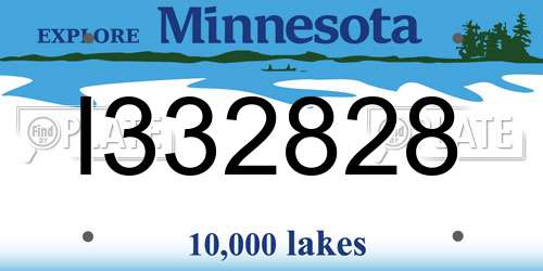 I332828 Minnesota License Plate