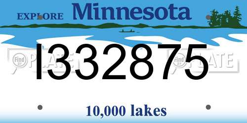 I332875 Minnesota License Plate
