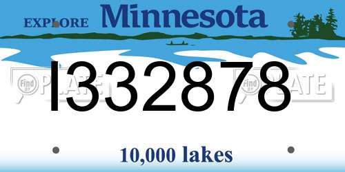 I332878 Minnesota License Plate