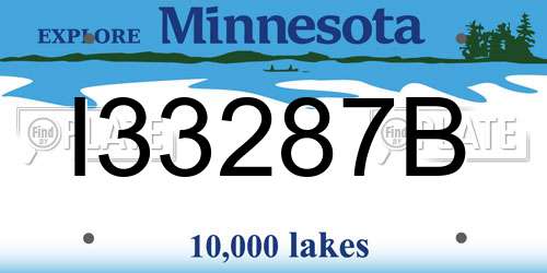 I33287B Minnesota License Plate