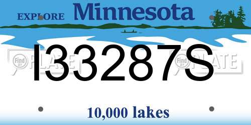 I33287S Minnesota License Plate