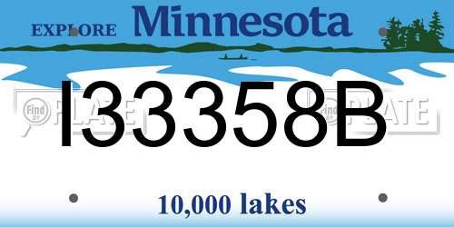 I33358B Minnesota License Plate