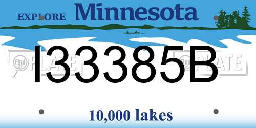 I33385B Minnesota License Plate