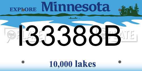 I33388B Minnesota License Plate