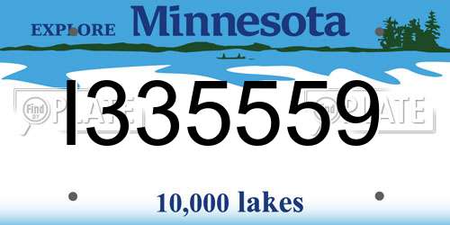 I335559 Minnesota License Plate