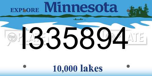 I335894 Minnesota License Plate