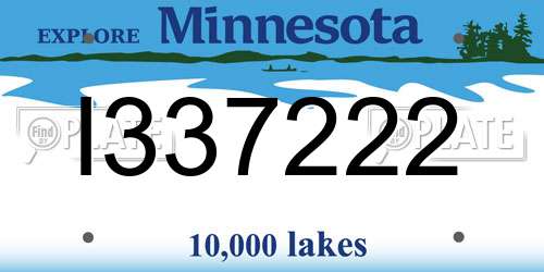 I337222 Minnesota License Plate