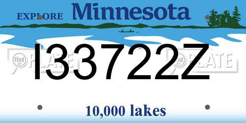I33722Z Minnesota License Plate