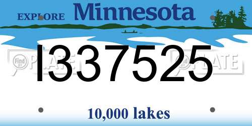 I337525 Minnesota License Plate