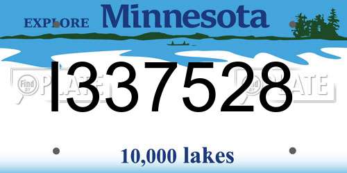 I337528 Minnesota License Plate