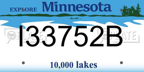 I33752B Minnesota License Plate