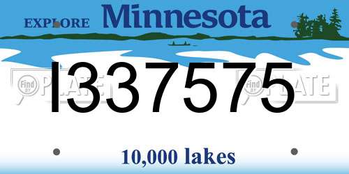 I337575 Minnesota License Plate
