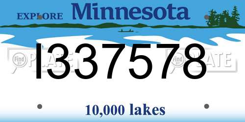 I337578 Minnesota License Plate