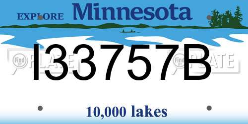 I33757B Minnesota License Plate