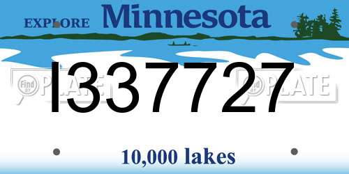 I337727 Minnesota License Plate