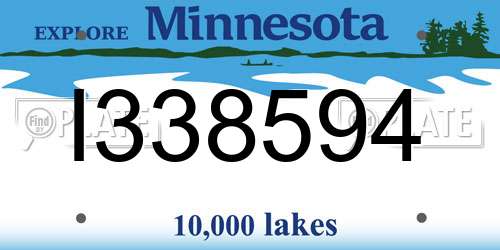 I338594 Minnesota License Plate