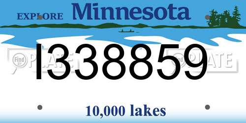 I338859 Minnesota License Plate