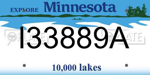 I33889A Minnesota License Plate