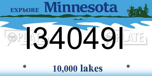 I34049I Minnesota License Plate