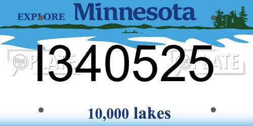 I340525 Minnesota License Plate