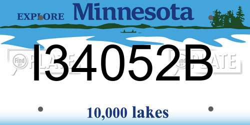 I34052B Minnesota License Plate