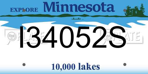 I34052S Minnesota License Plate