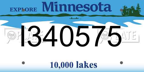 I340575 Minnesota License Plate