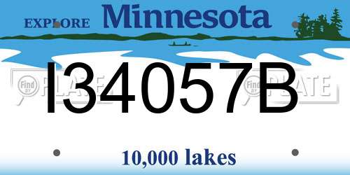 I34057B Minnesota License Plate