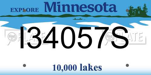 I34057S Minnesota License Plate