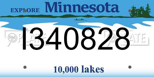 I340828 Minnesota License Plate
