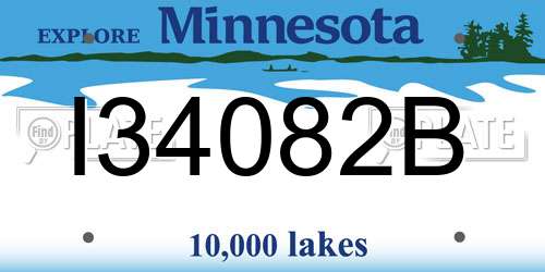 I34082B Minnesota License Plate