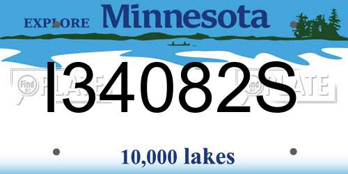 I34082S Minnesota License Plate