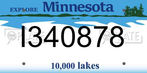 I340878 Minnesota License Plate