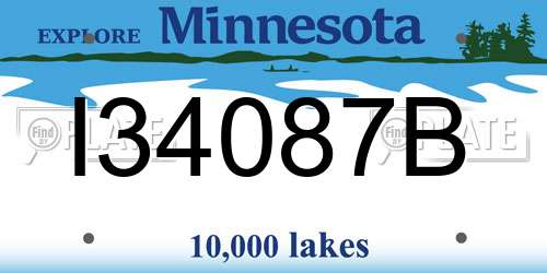 I34087B Minnesota License Plate