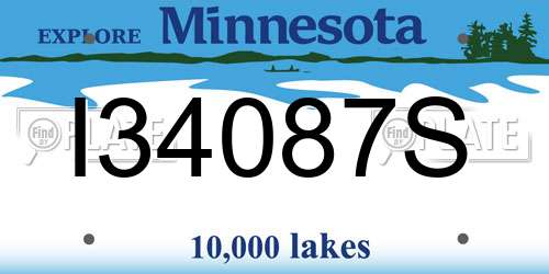 I34087S Minnesota License Plate