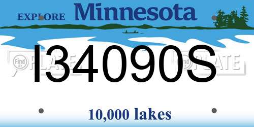 I34090S Minnesota License Plate