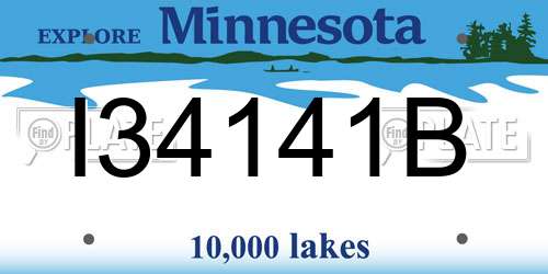 I34141B Minnesota License Plate
