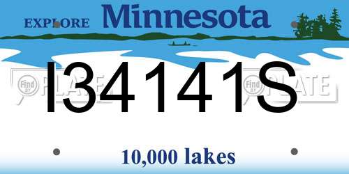 I34141S Minnesota License Plate