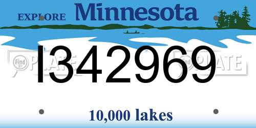 I342969 Minnesota License Plate