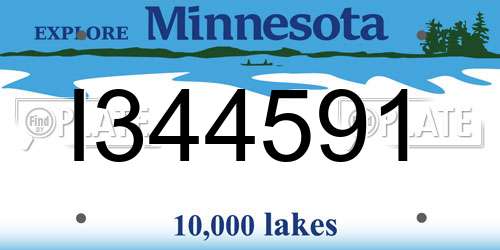 I344591 Minnesota License Plate