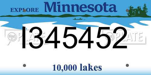 I345452 Minnesota License Plate