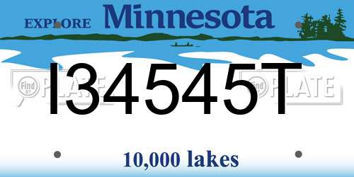 I34545T Minnesota License Plate