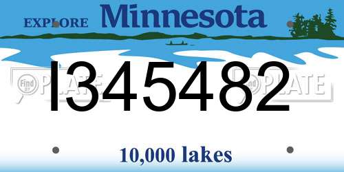 I345482 Minnesota License Plate