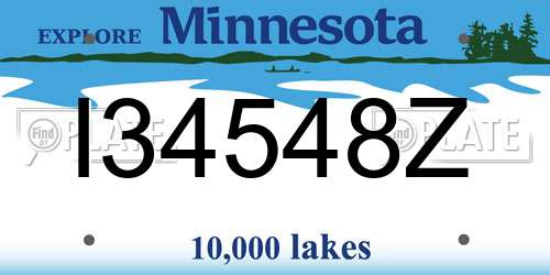 I34548Z Minnesota License Plate