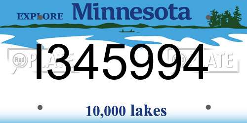 I345994 Minnesota License Plate