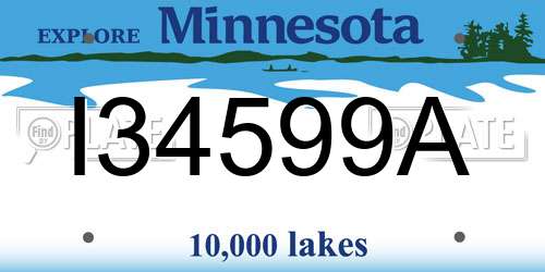 I34599A Minnesota License Plate